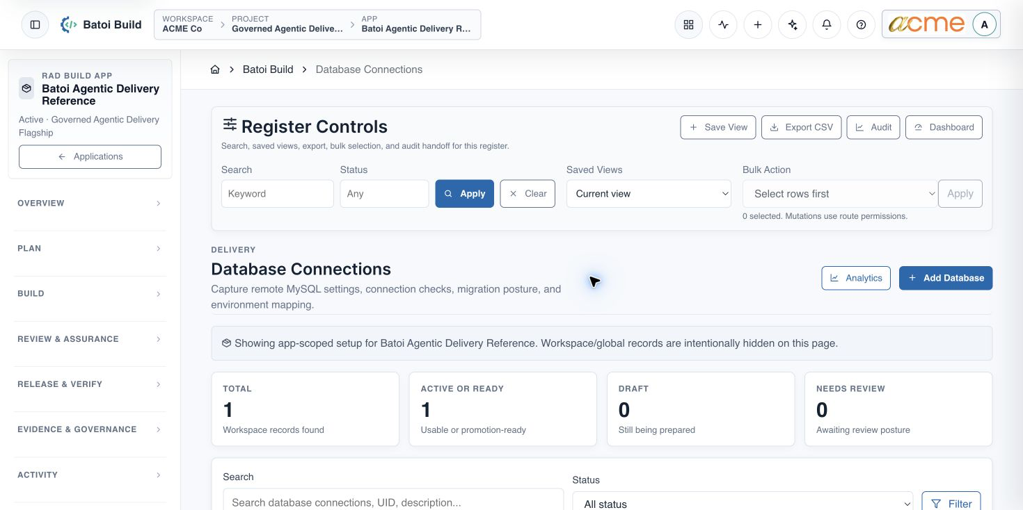 Batoi Build Database Connections