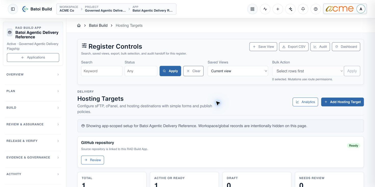 Batoi Build Hosting Targets
