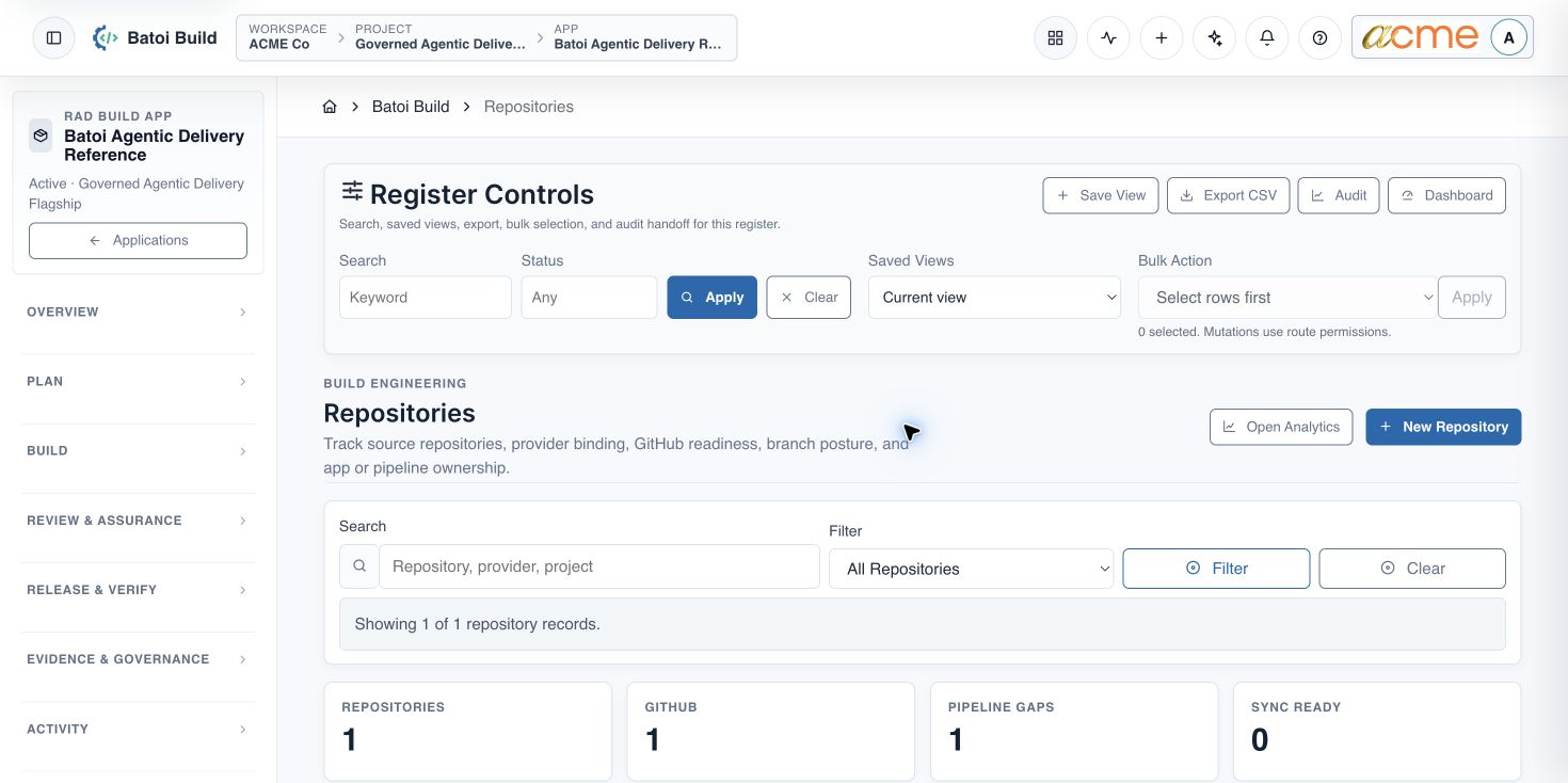 Batoi Build repository register