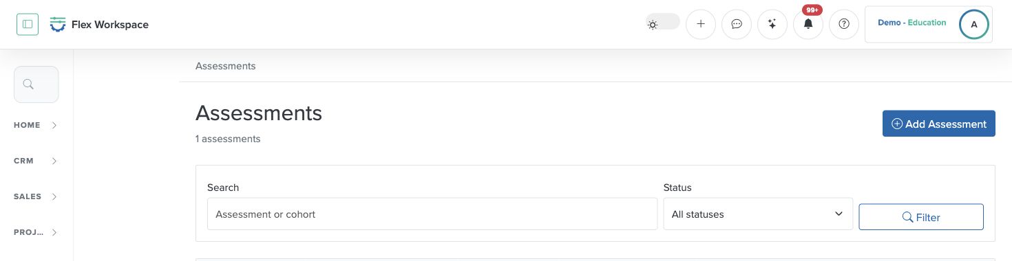 Batoi Flex Assessments screen cropped above student result records