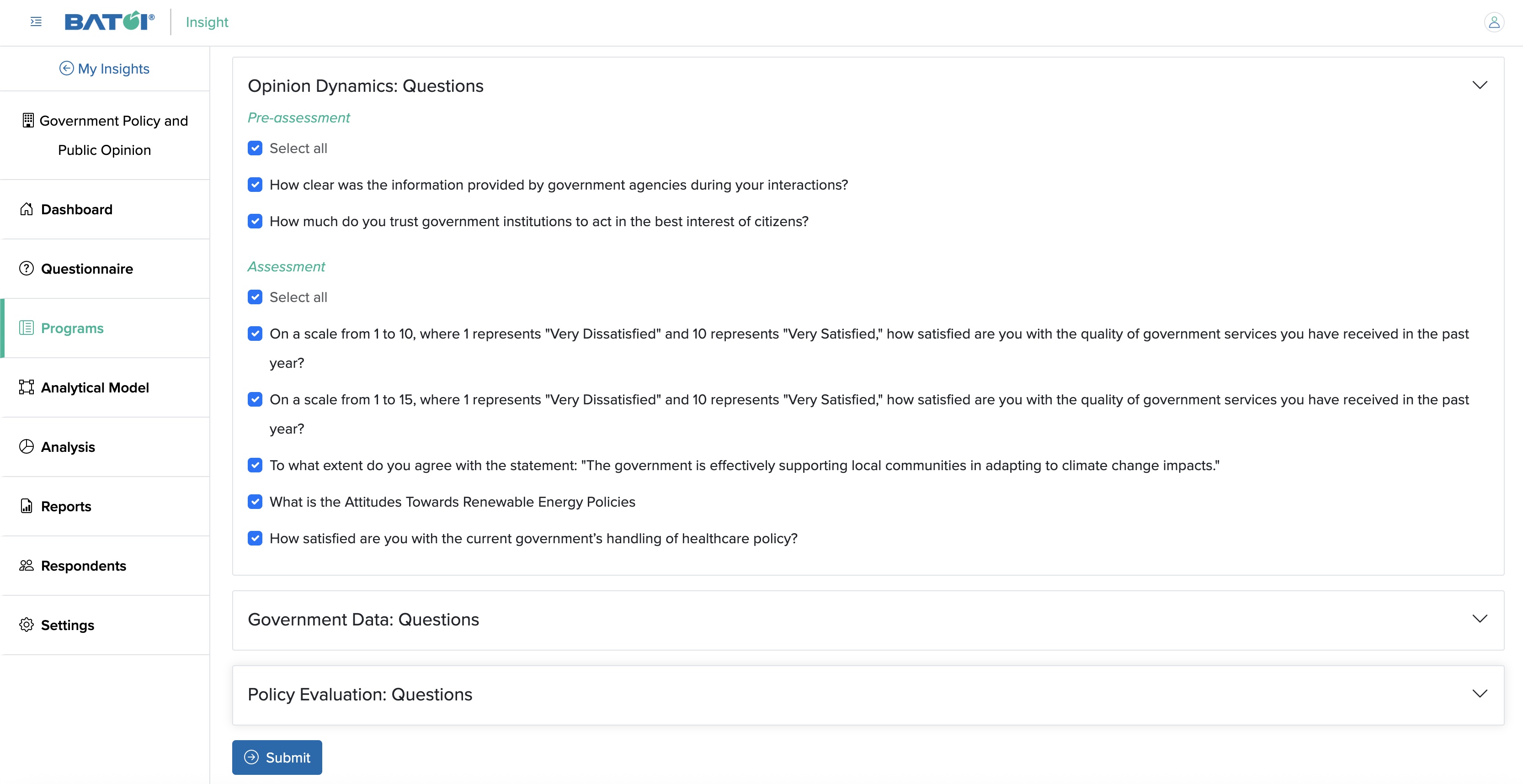 Figure 30: Individual Insight Individual Program Add Screen