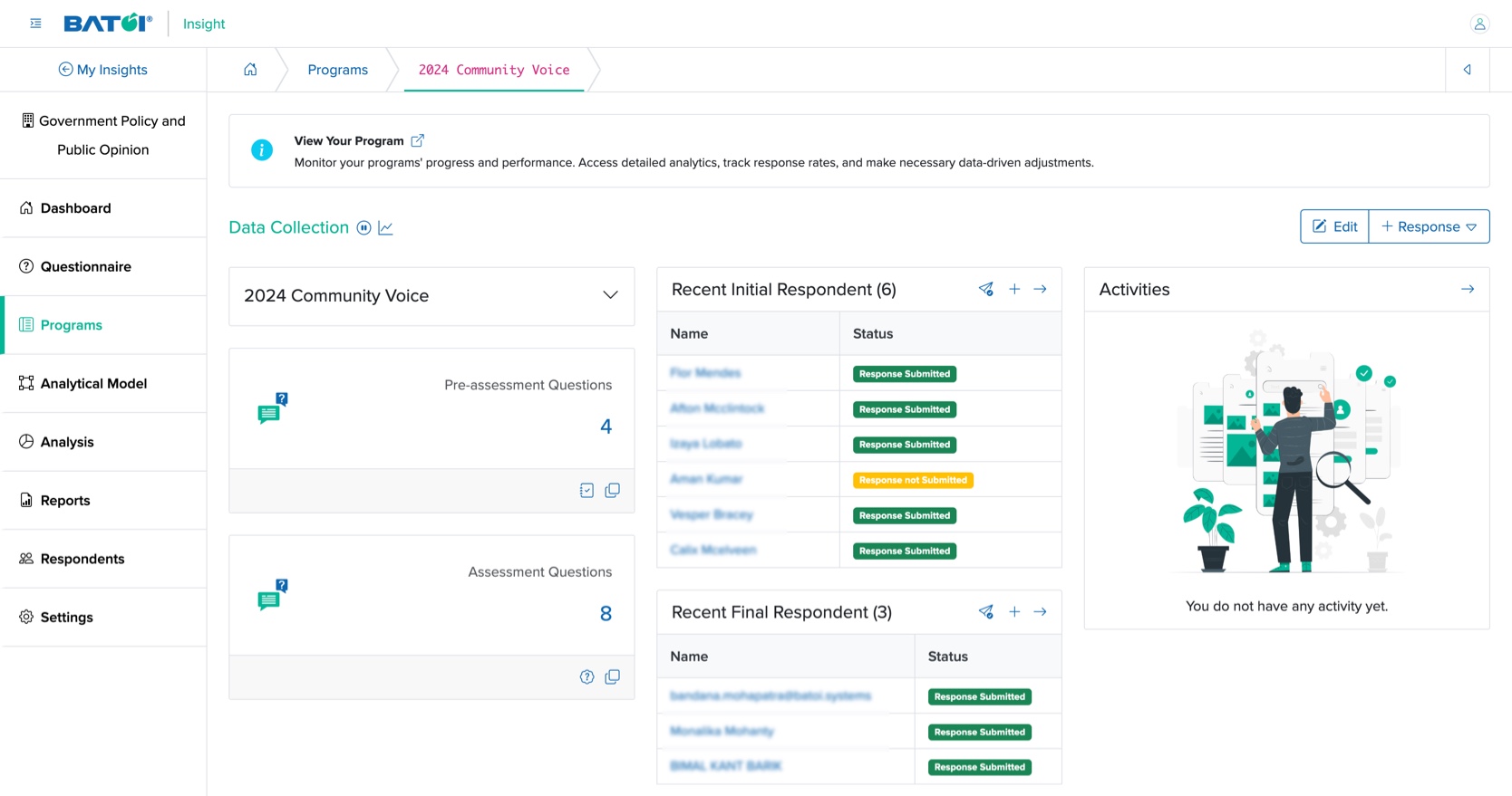 Figure 4: Individual Insight Individual Program Detail Screen