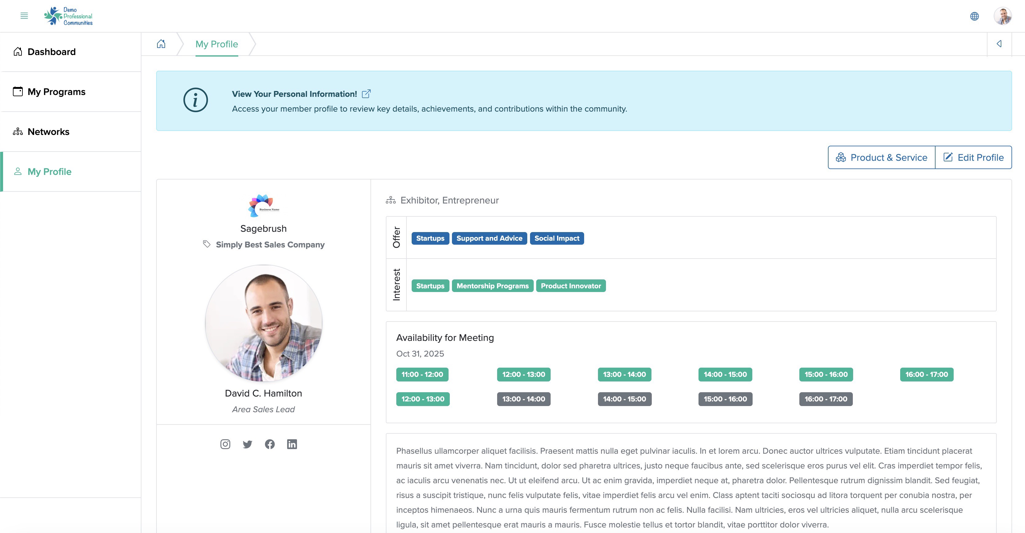 Figure 5: Bridge Member Profile Screen
