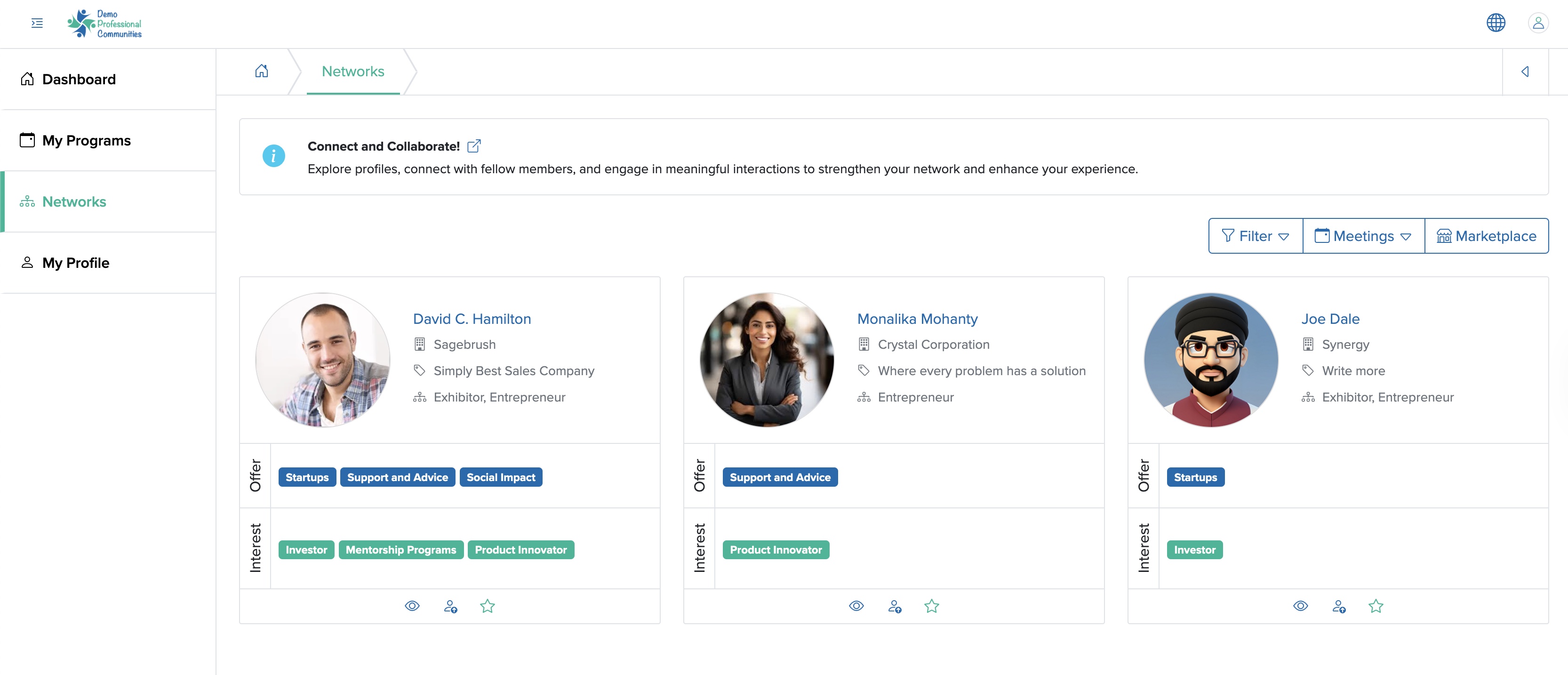 Figure 5: Individual Bridge Member Control Panel Member Matches Screen