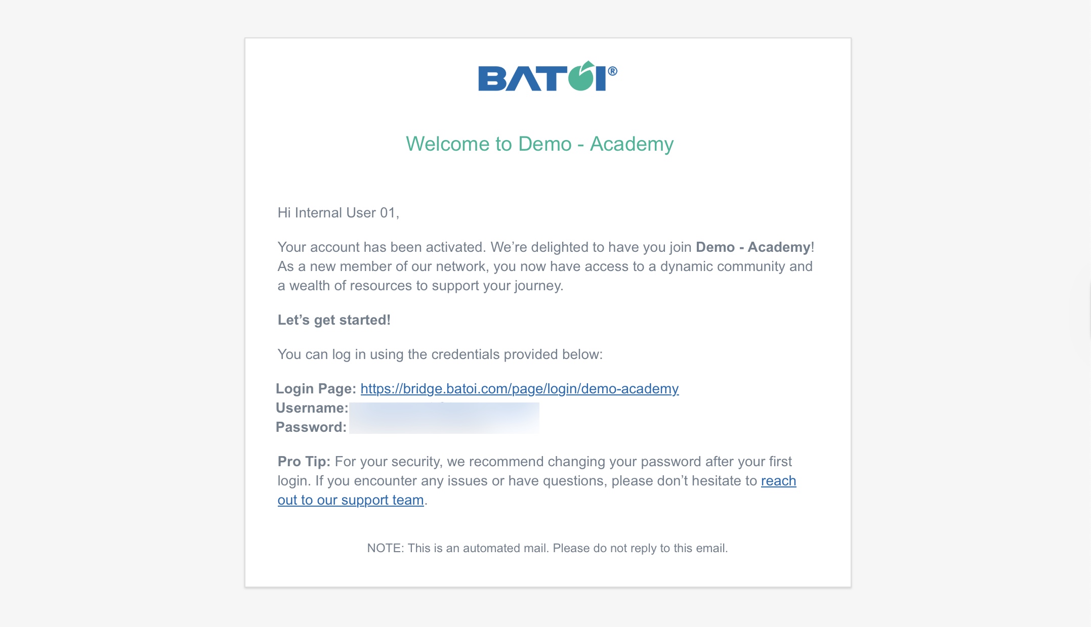 Figure 9: Individual Workspace - Identity App - Member Welcome Email Screen