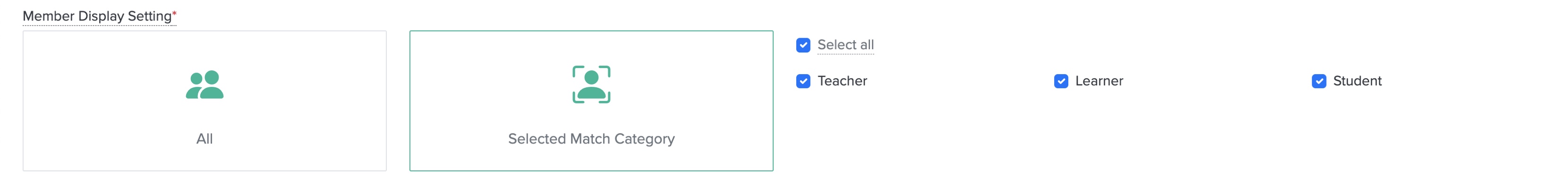 Figure 16: Individual Workspace - Select Match Category Screen