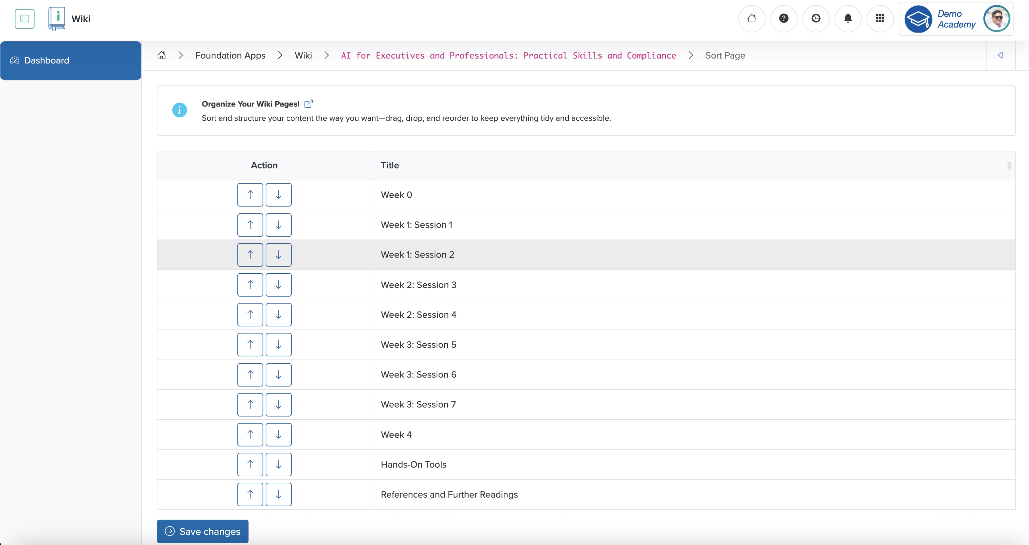 Figure 7: Individual Workspace - Individual Wiki Sort Lesson Screen