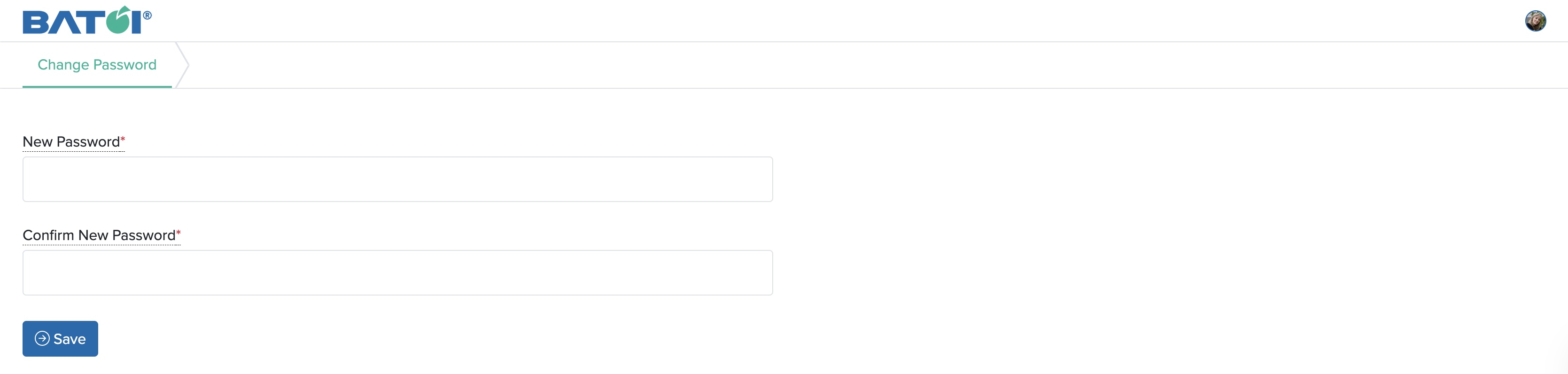 Figure 7: Bridge Portal Change Password Screen