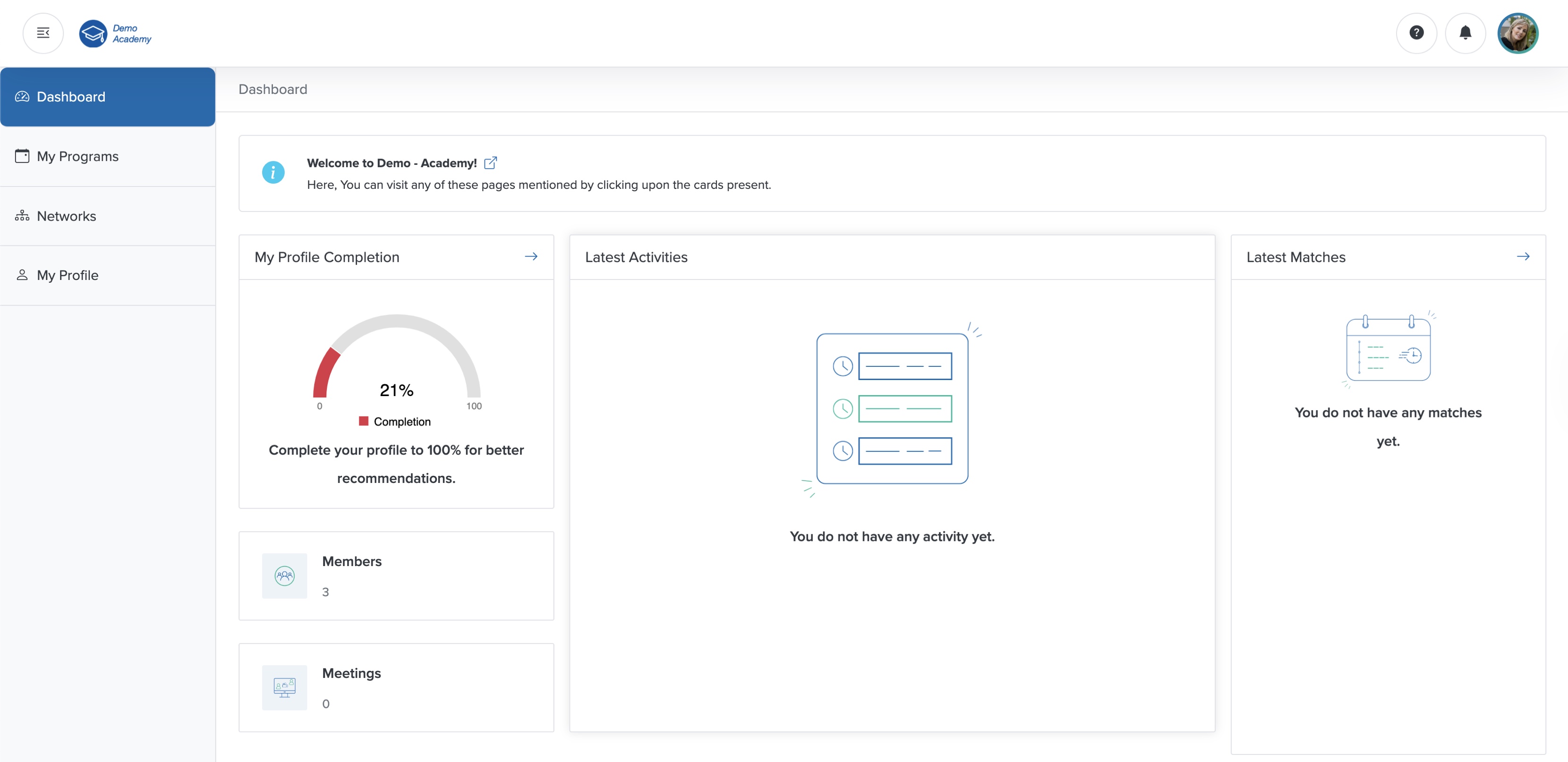 Figure 8: Bridge Portal - Dashboard Screen