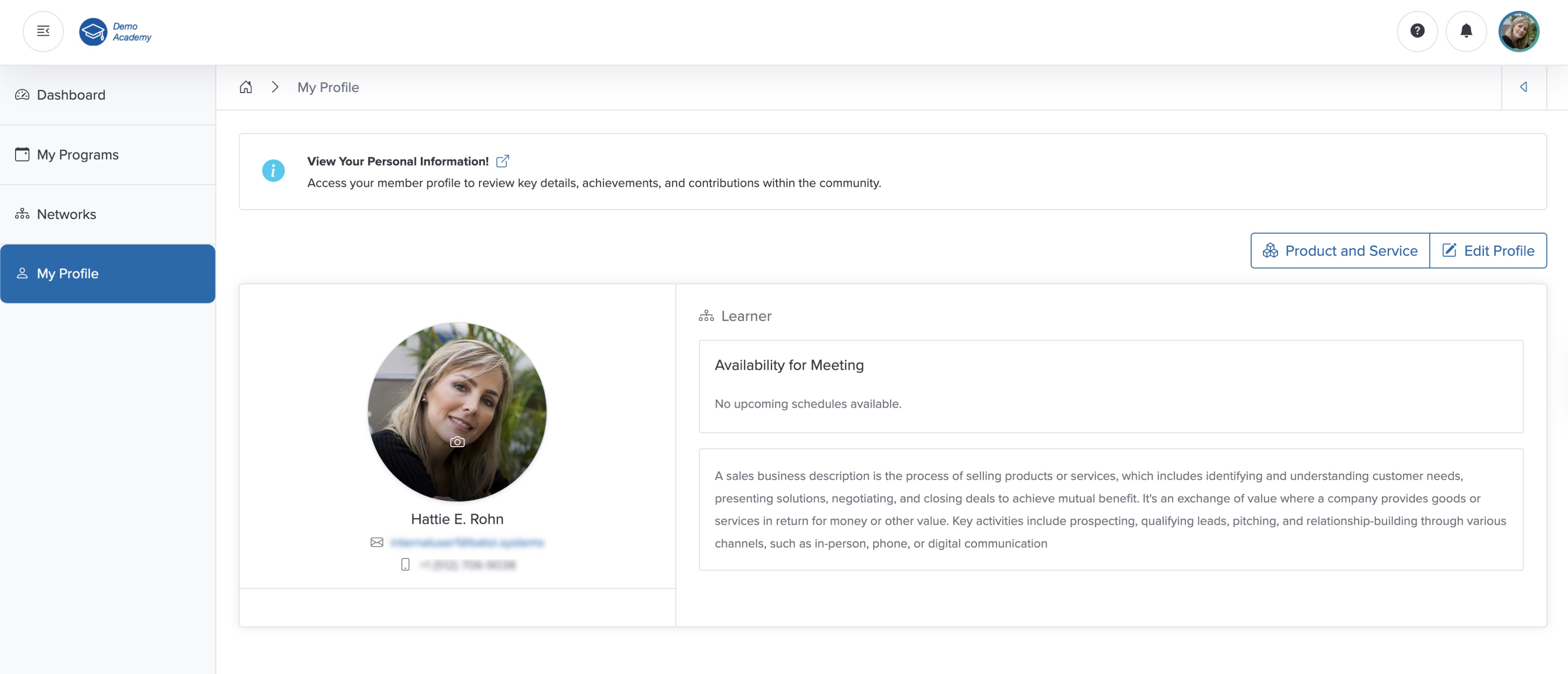 Figure 9: Bridge Portal - My Profile Screen
