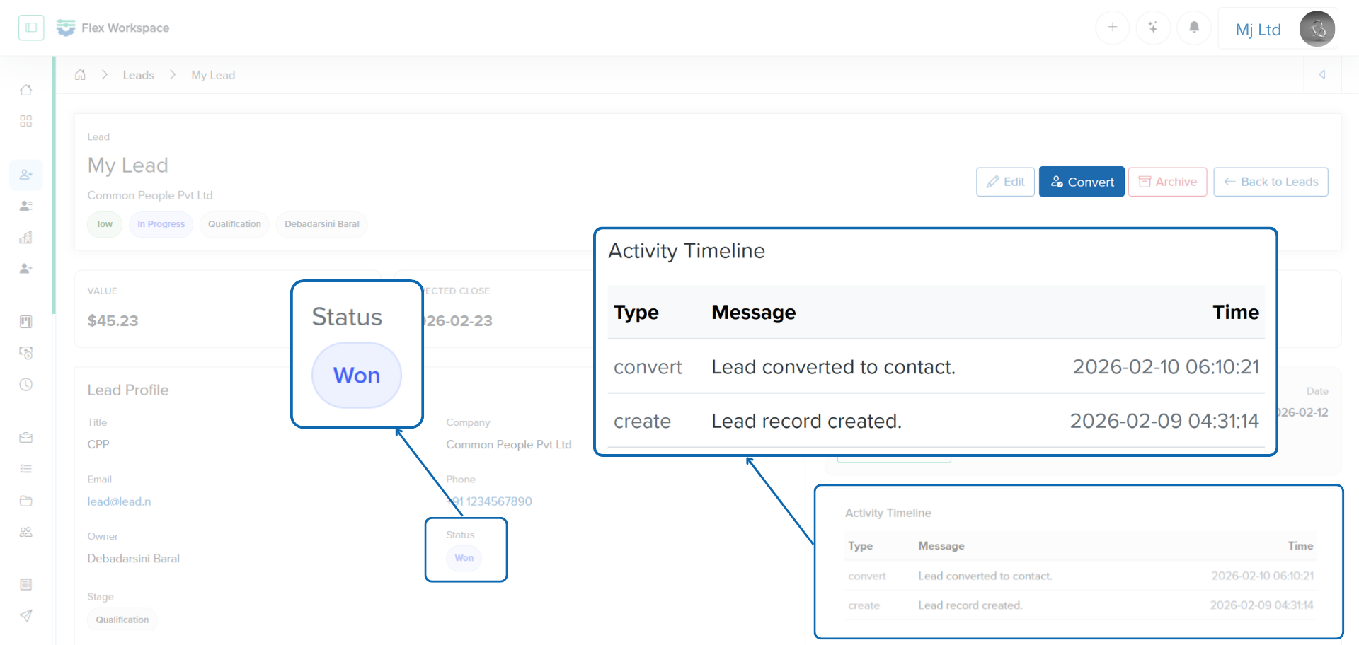 Figure 5: Batoi Flex - Convert Leads into Contacts