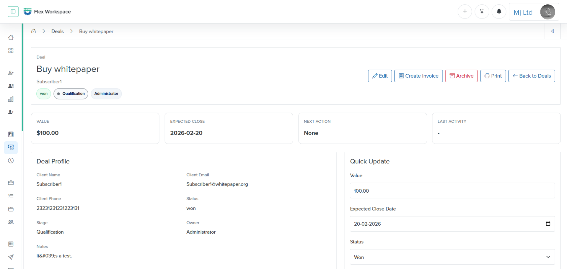 Figure 8: Batoi Flex - Promote Opportunities into Deals