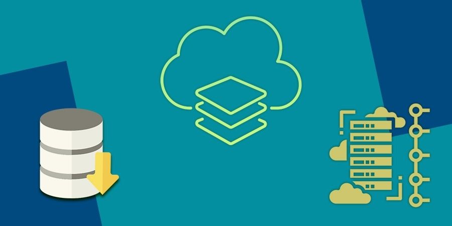 Illustration representing data movement between operational systems and governed storage.