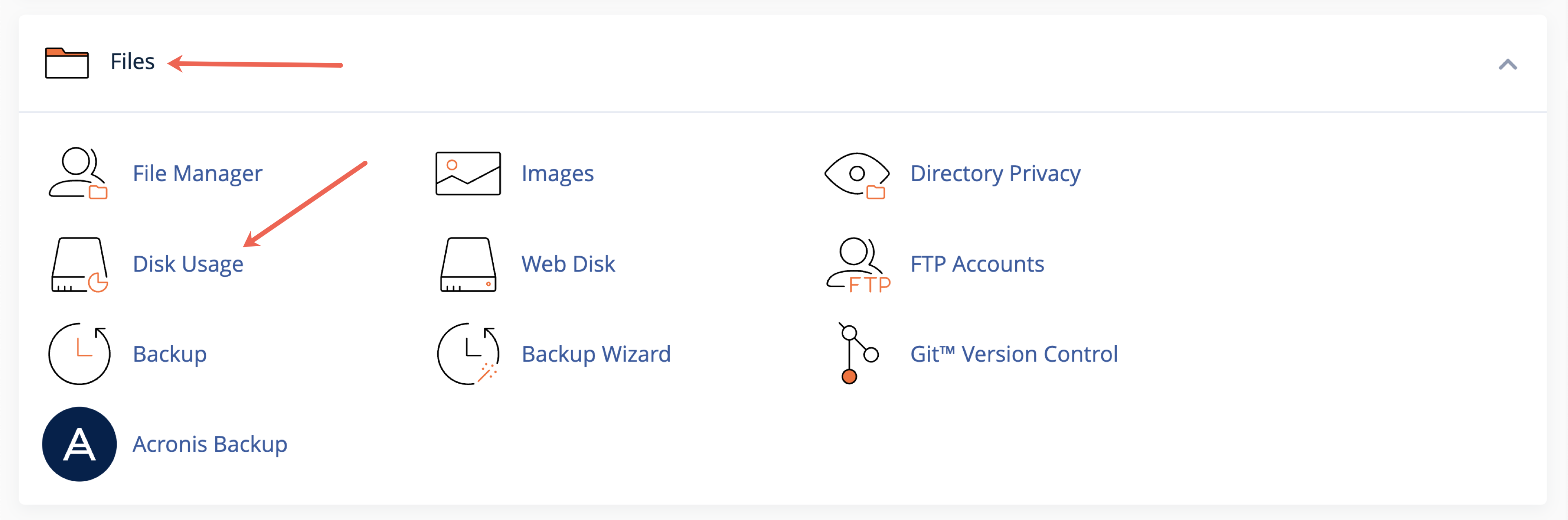 Figure 3: cPanel Dashboard Screen File Section