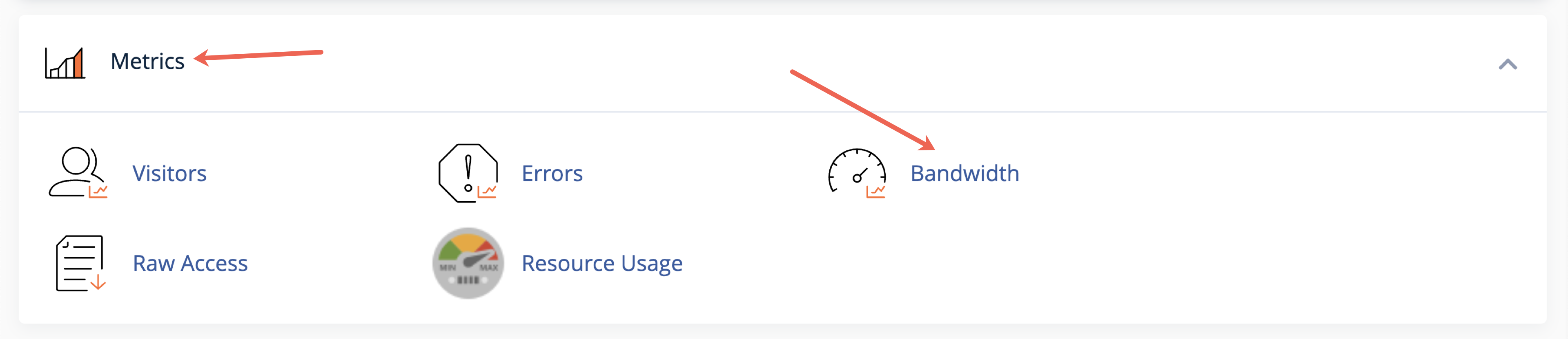 Figure 6: cPanel Dashboard Screen Metrics Section