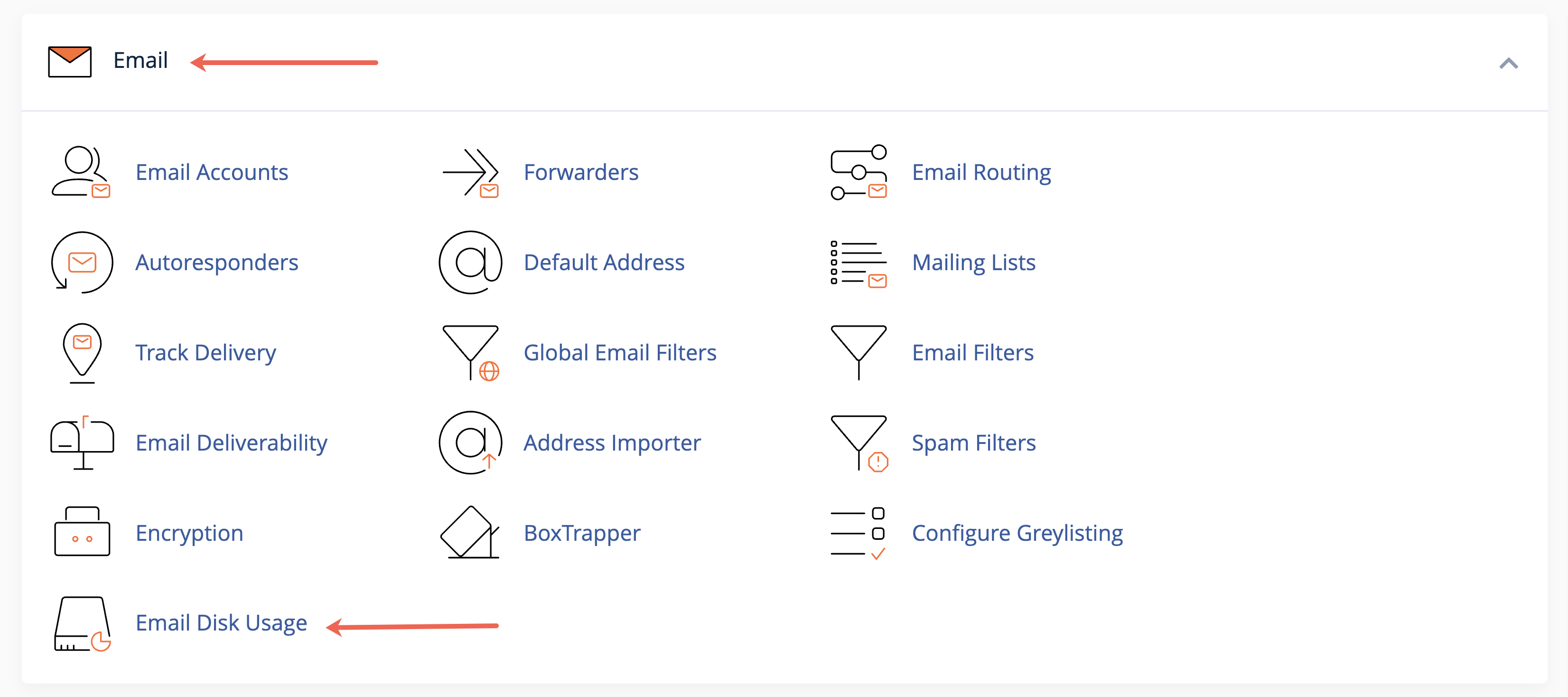 Figure 8: cPanel Dashboard Screen Email Section