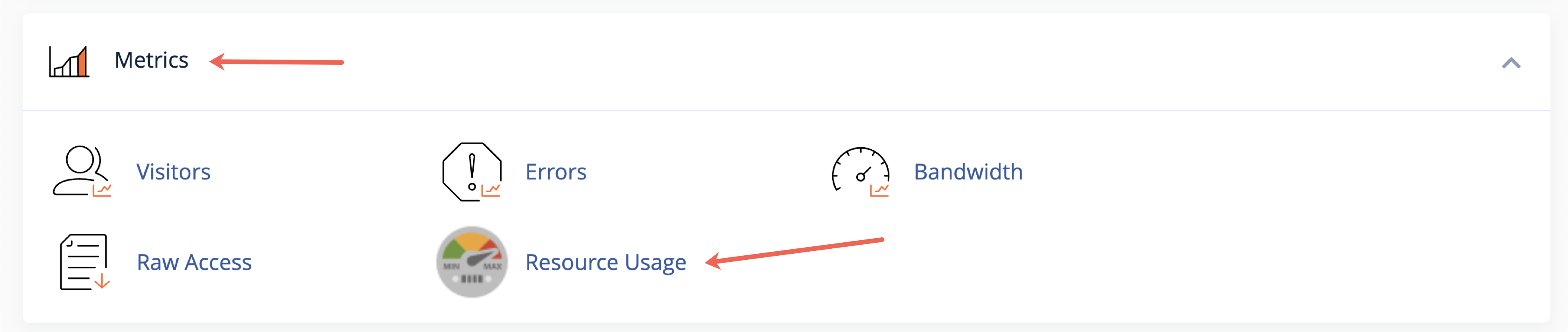 Figure 13: cPanel Dashboard Metrics Section