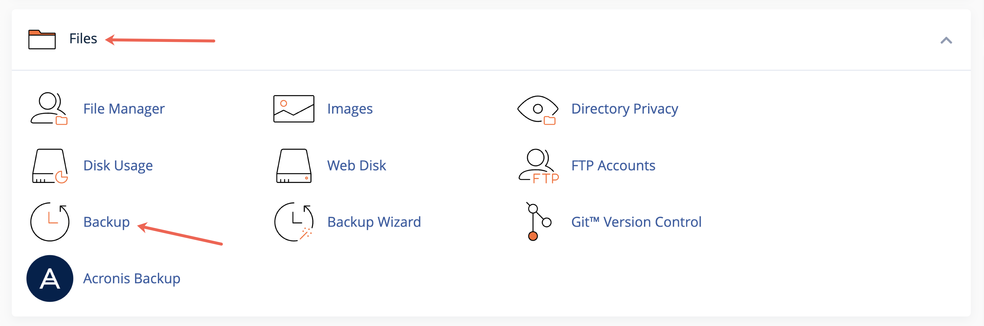 Figure 3: cPanel Dashboard Screen File Section