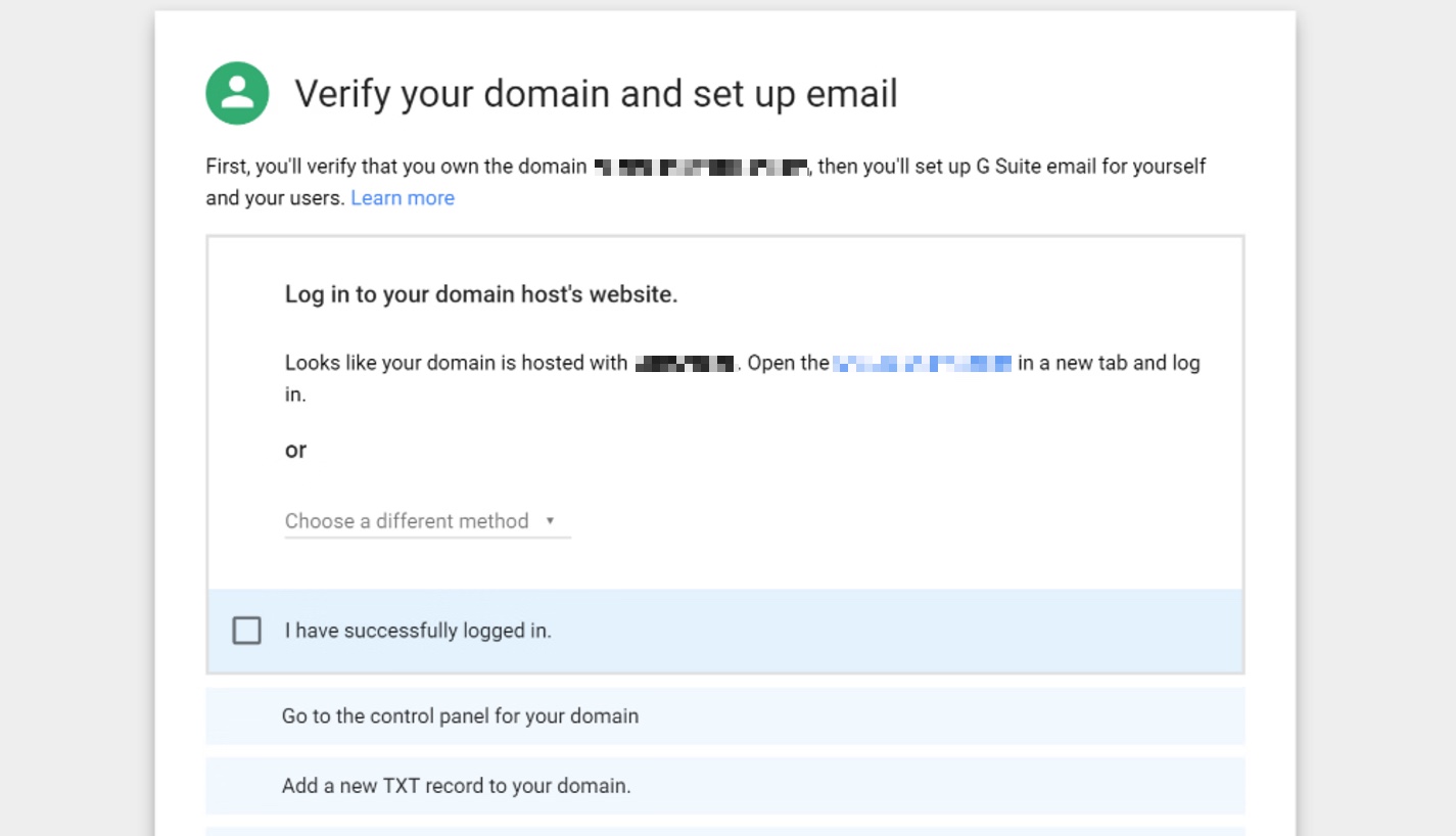 Figure 1: Google Admin Console Domain Verification Screen