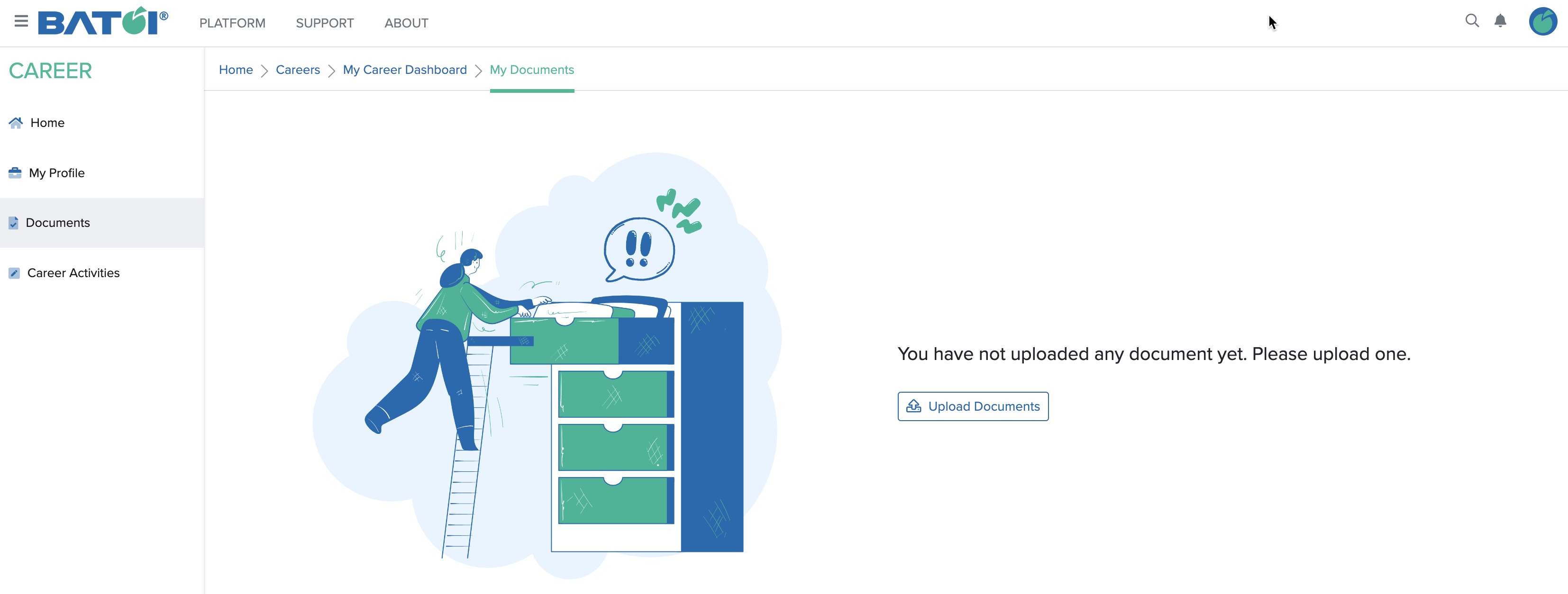 Figure 15: My Career Portal Document Screen