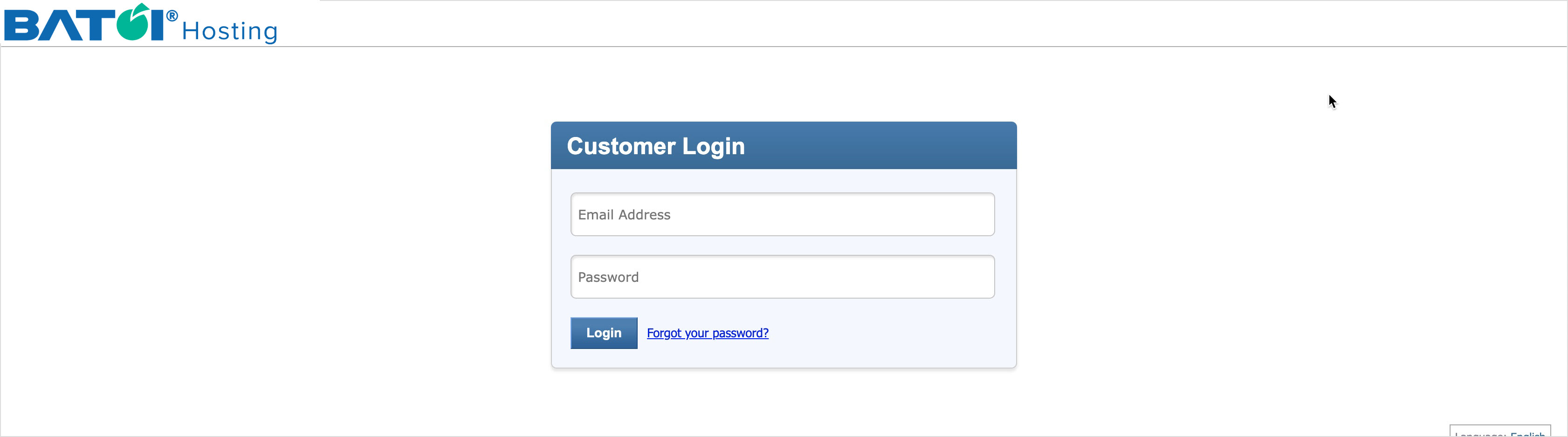 Figure 1: Batoi Hosting Login Screen