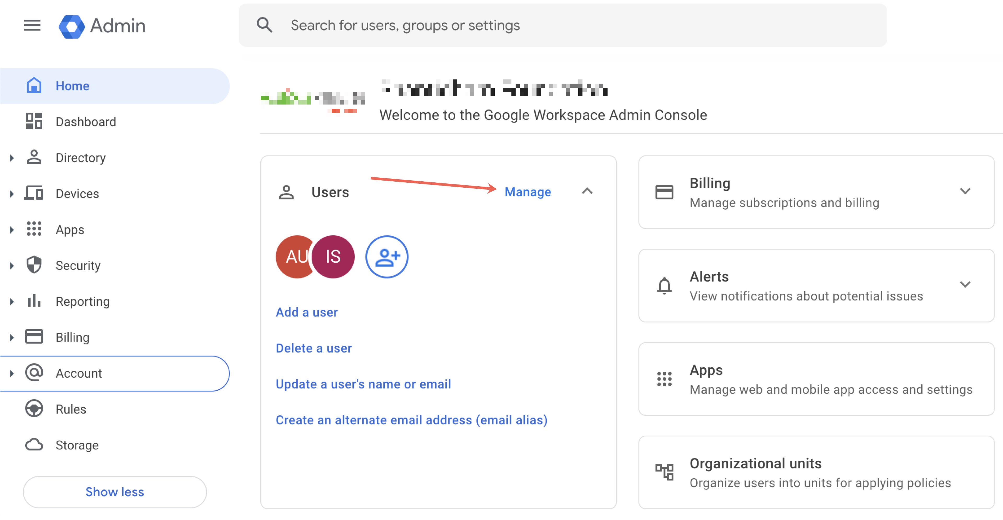 Figure 1: Google Admin Console Dashboard” style=