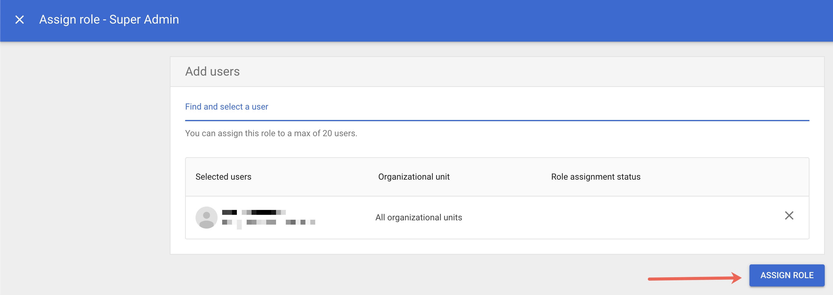 Figure 8: Google Admin Console Super Admin User Add Screen” style=