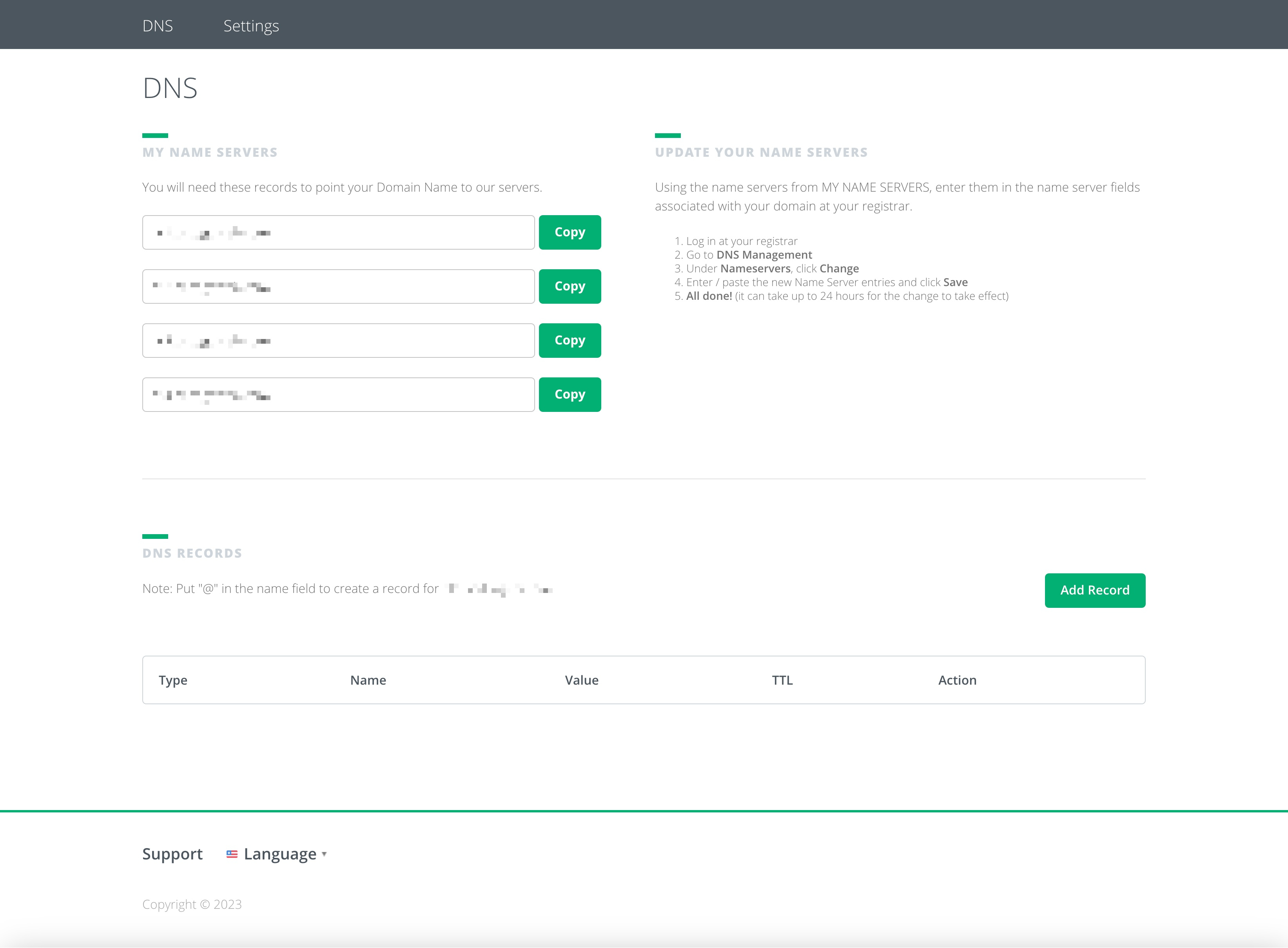 Figure 7: Premium DNS Dashboard Screen